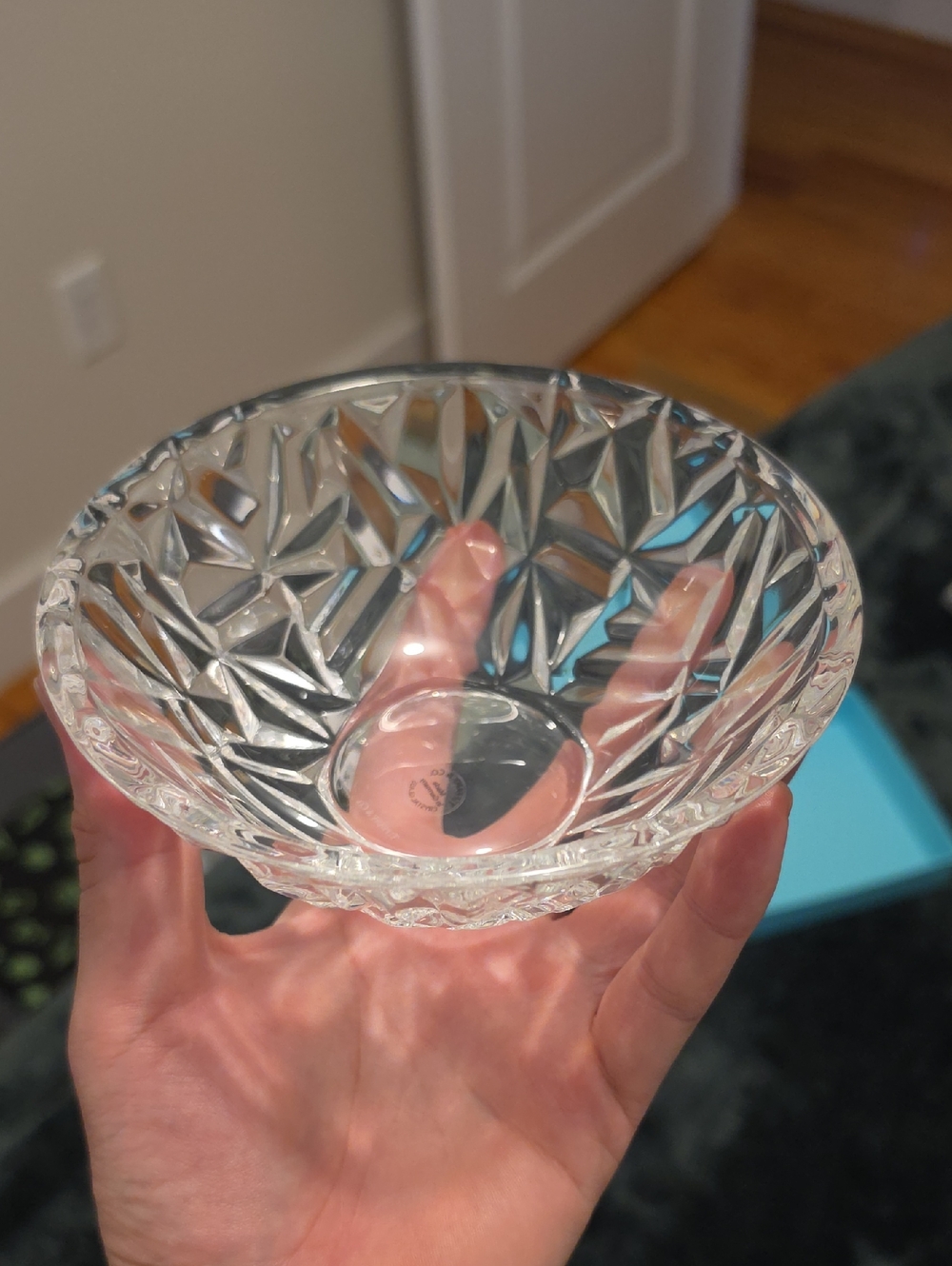 Tiffany & Co Rock Cut Glass Crystal Dish - Small Decorative Bowl